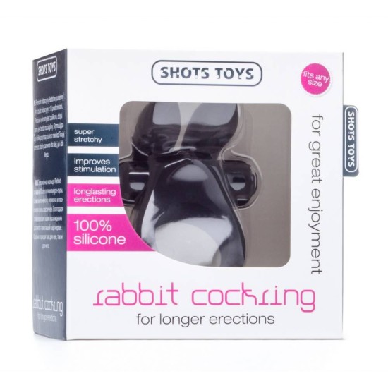 Δαχτυλίδι Πέους Με Δόνηση - Shots Vibrating Rabbit Cockring Black Ανδρικά Toys