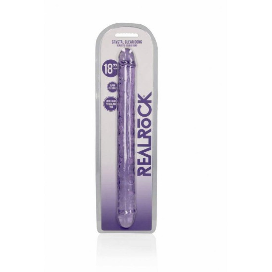 Διάφανο Διπλό Ομοίωμα Πέους - Realistic Double Dong Purple 45cm Sex Toys 