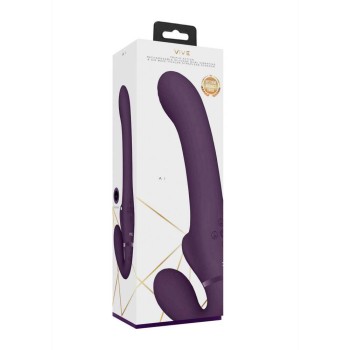 Ai Dual Vibrating & Air Wave Tickler Strapless Strap On Purple