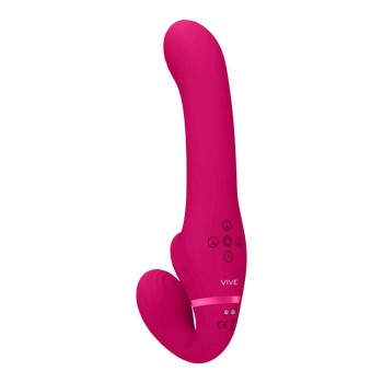 Διπλό Δονούμενο Στραπον - Ai Dual Vibrating & Air Wave Tickler Strapless Strap On Pink