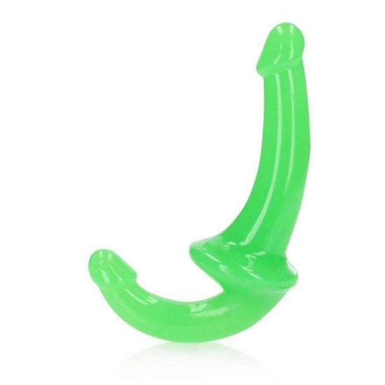 Διπλό Φωσφοριζέ Στραπον - Strapless Strap On Glow In The Dark Green 20cm Sex Toys 