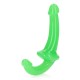 Διπλό Φωσφοριζέ Στραπον - Strapless Strap On Glow In The Dark Green 20cm Sex Toys 
