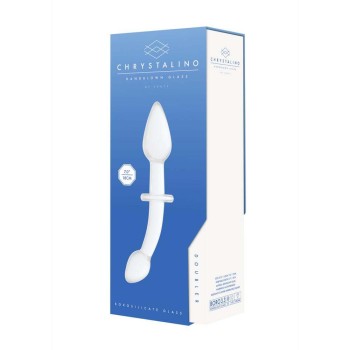 Chrystalino Doubler Glass Dildo White