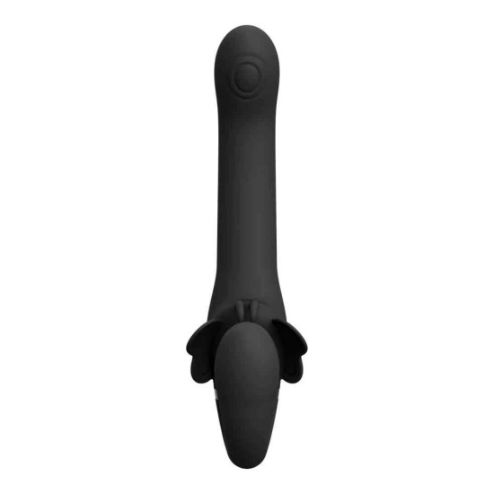 Διπλό Στραπον Με Παλμούς - Satu Vibrating Pulse Wave Strapless Strap On Black Sex Toys 