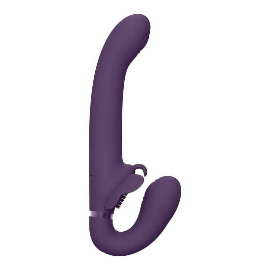 Satu Vibrating Pulse Wave Strapless Strap On Purple Sex Toys