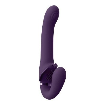 Διπλό Στραπον Με Παλμούς - Satu Vibrating Pulse Wave Strapless Strap On Purple