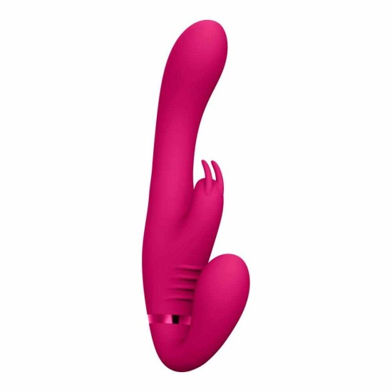 Suki Vibrating Rabbit Strapless Strap On Pink Sex Toys