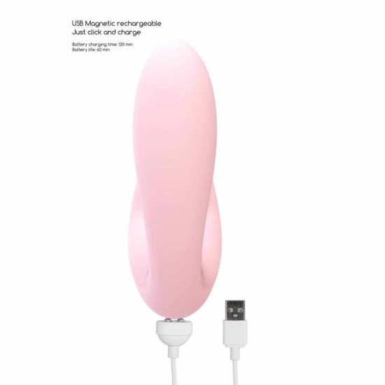 Διπλός Δονητής Με Αναρρόφηση - Desirable Bendable Air Pulse Vibrator Pink Sex Toys 