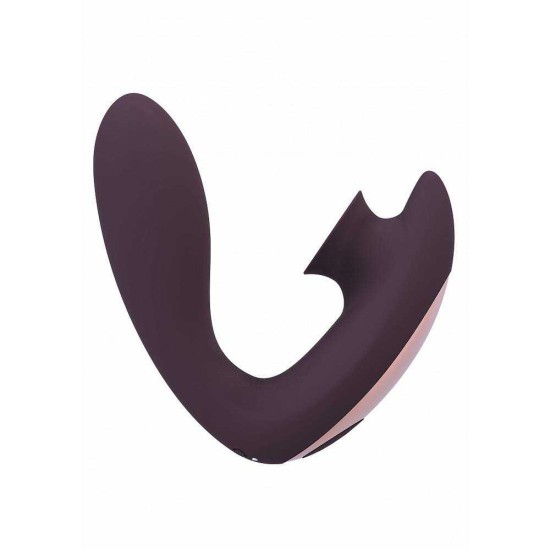 Διπλός Δονητής Με Αναρρόφηση - Desirable Bendable Air Pulse Vibrator Purple Sex Toys 