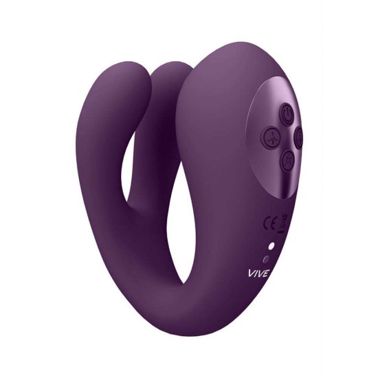 Διπλός Δονητής Με Παλμούς - Yoko Vibrating Dual Prongs & Pulse Wave Stimulator Purple Sex Toys 
