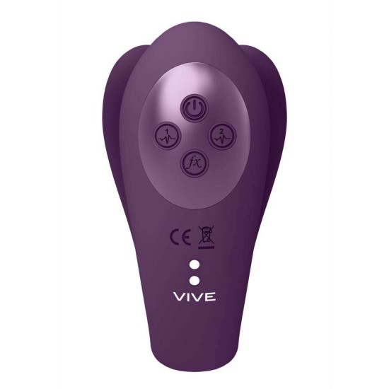 Yoko Vibrating Dual Prongs & Pulse Wave Stimulator Purple Sex Toys