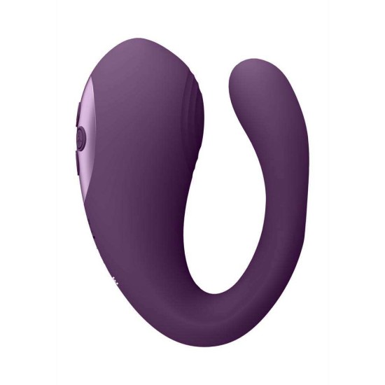 Διπλός Δονητής Με Παλμούς - Yoko Vibrating Dual Prongs & Pulse Wave Stimulator Purple Sex Toys 