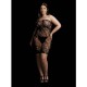 Star Rhinestone Fishnet Dress Black Erotic Lingerie 