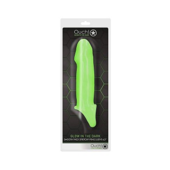 Glow In The Dark Smooth Thick Stretchy Penis Sleeve 16cm