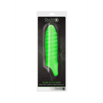 Glow In The Dark Swirl Thick Stretchy Penis Sleeve 16cm