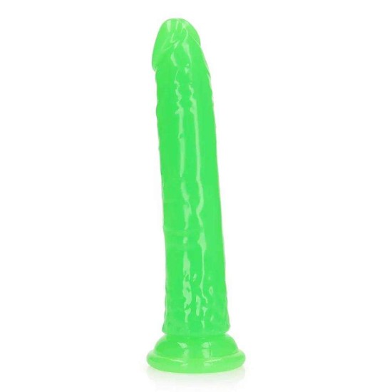 Φωσφοριζέ Ομοίωμα Πέους - Slim Realistic Dildo Glow In The Dark Neon Green 25cm Sex Toys 