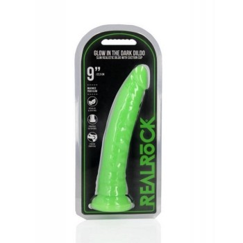 Φωσφοριζέ Ομοίωμα Πέους - Slim Realistic Dildo Glow In The Dark Neon Green 25cm