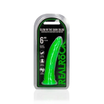 Φωσφοριζέ Ομοίωμα Πέους - Slim Realistic Dildo Glow In The Dark Neon Green 18cm