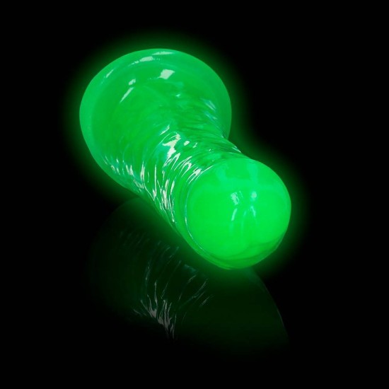 Φωσφοριζέ Ομοίωμα Πέους - Slim Realistic Dildo Glow In The Dark Neon Green 18cm