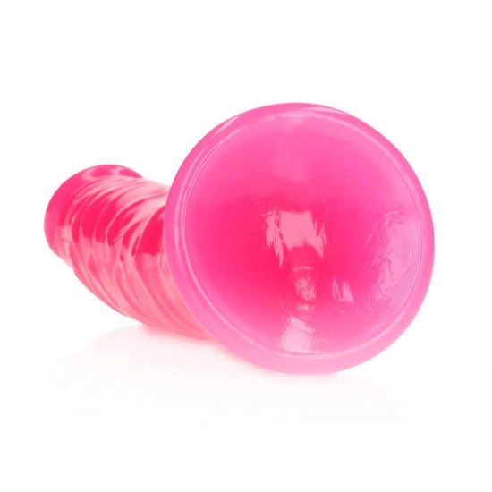Φωσφοριζέ Ομοίωμα Πέους - Slim Realistic Dildo Glow In The Dark Neon Pink 20cm