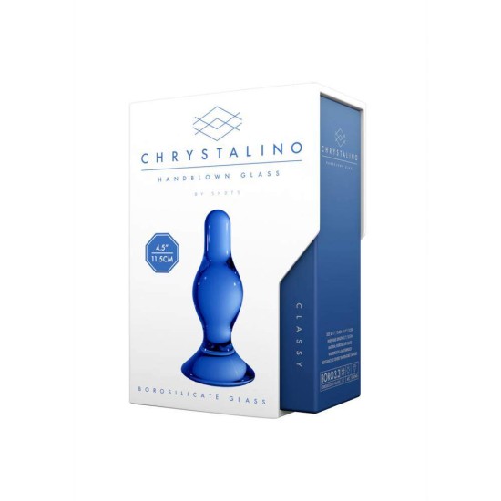 Γυάλινη Πρωκτική Σφήνα - Chrystalino Classy Glass Butt Plug Blue Sex Toys 