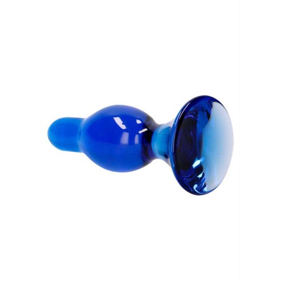 Γυάλινη Πρωκτική Σφήνα - Chrystalino Classy Glass Butt Plug Blue Sex Toys 
