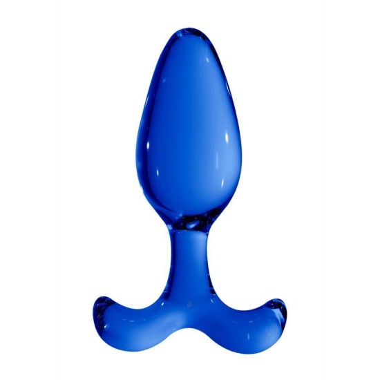 Γυάλινη Πρωκτική Σφήνα - Chrystalino Expert Glass Butt Plug Blue Sex Toys 