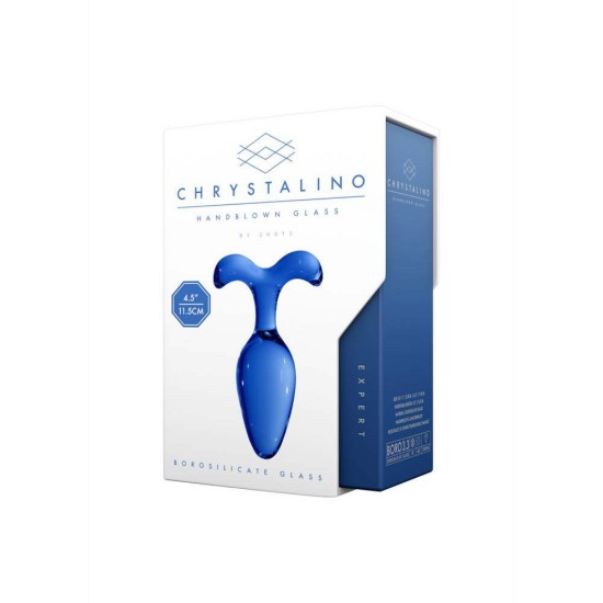 Γυάλινη Πρωκτική Σφήνα - Chrystalino Expert Glass Butt Plug Blue Sex Toys 