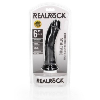 Κυρτό Ρεαλιστικό Πέος - Curved Realistic Dildo With Suction Cup Black 17cm