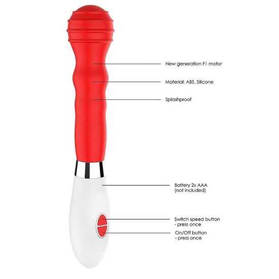 Κλασικός Δονητής Σιλικόνης - Alida Classic Silicone Vibrator Red Sex Toys 