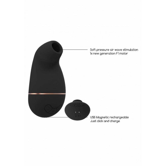 Kissable Soft Pressure Air Wave Stimulator Black Sex Toys
