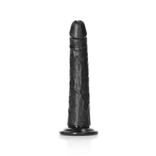 Κυρτό Ρεαλιστικό Πέος - Slim Realistic Dildo With Suction Cup Black 20cm Sex Toys 