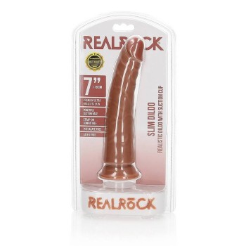 Κυρτό Ρεαλιστικό Πέος - Slim Realistic Dildo With Suction Cup Brown 18cm