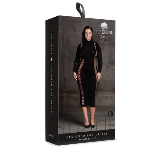 Μακρύ Διχτυωτό Φόρεμα - Carme Dress With Turtleneck Black Ερωτικά Εσώρουχα 