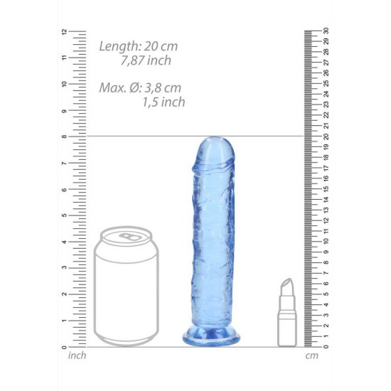 Straight Realistic Dildo With Suction Cup Blue 20cm Sex Toys