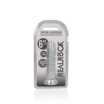 Straight Realistic Dildo With Suction Cup Clear 16cm