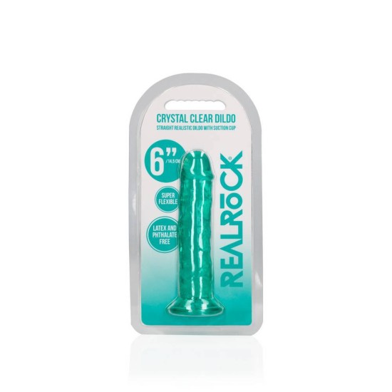 Μαλακό Πέος Χωρίς Όρχεις - Straight Realistic Dildo With Suction Cup Green 16cm Sex Toys 