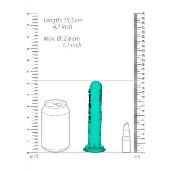 Μαλακό Πέος Χωρίς Όρχεις - Straight Realistic Dildo With Suction Cup Green 16cm Sex Toys 