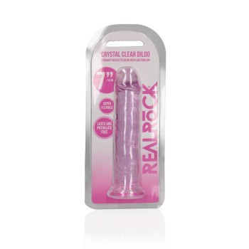 Straight Realistic Dildo With Suction Cup Pink 18cm