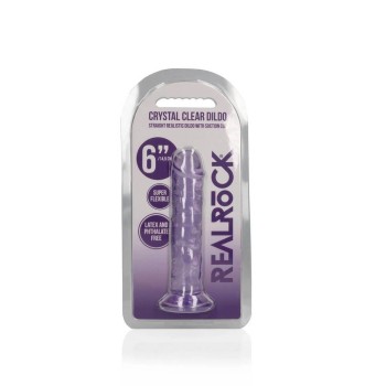 Straight Realistic Dildo With Suction Cup Purple 16cm