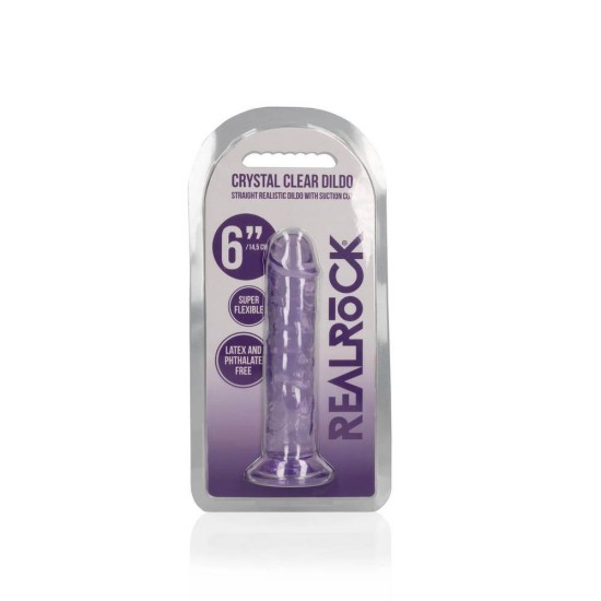 Μαλακό Πέος Χωρίς Όρχεις - Straight Realistic Dildo With Suction Cup Purple 16cm Sex Toys 