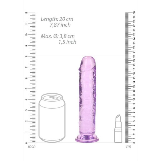 Straight Realistic Dildo With Suction Cup Purple 20cm Sex Toys