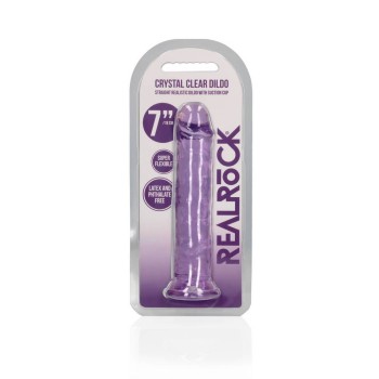 Straight Realistic Dildo With Suction Cup Purple 20cm