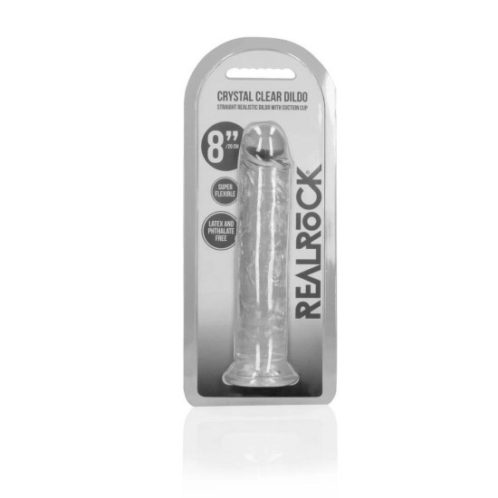 Straight Realistic Dildo With Suction Cup Clear 22cm Sex Toys