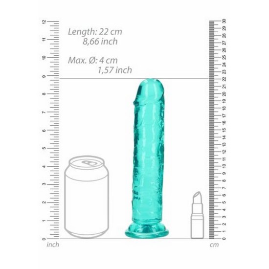 Μαλακό Πέος Χωρίς Όρχεις - Straight Realistic Dildo With Suction Cup Green 22cm Sex Toys 
