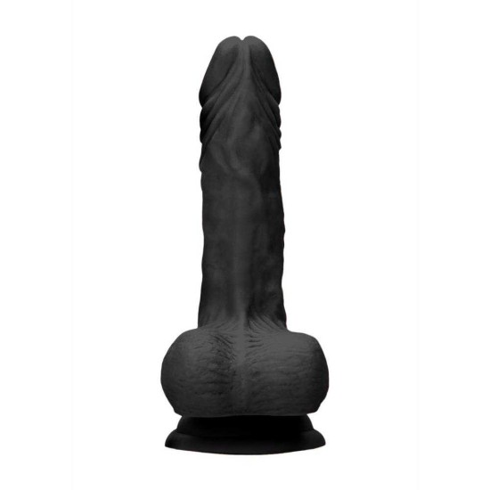 Μαλακό Ρεαλιστικό Πέος - Dong With Testicles Black 23cm Sex Toys 