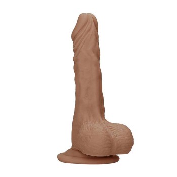 Μαλακό Ρεαλιστικό Πέος - Dong With Testicles Brown 27cm