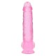Μεγάλο Μαλακό Πέος - Crystal Clear Realistic Dildo With Balls Pink 25cm Sex Toys 