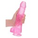 Μεγάλο Μαλακό Πέος - Crystal Clear Realistic Dildo With Balls Pink 25cm Sex Toys 