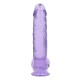 Μεγάλο Μαλακό Πέος - Crystal Clear Realistic Dildo With Balls Purple 25cm Sex Toys 